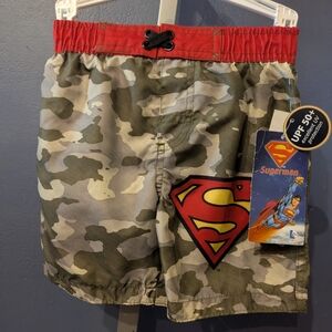 DC Comics Superman Camouflage Shorts with Red Logo, Boys 18-24 Mo Upf 50+
